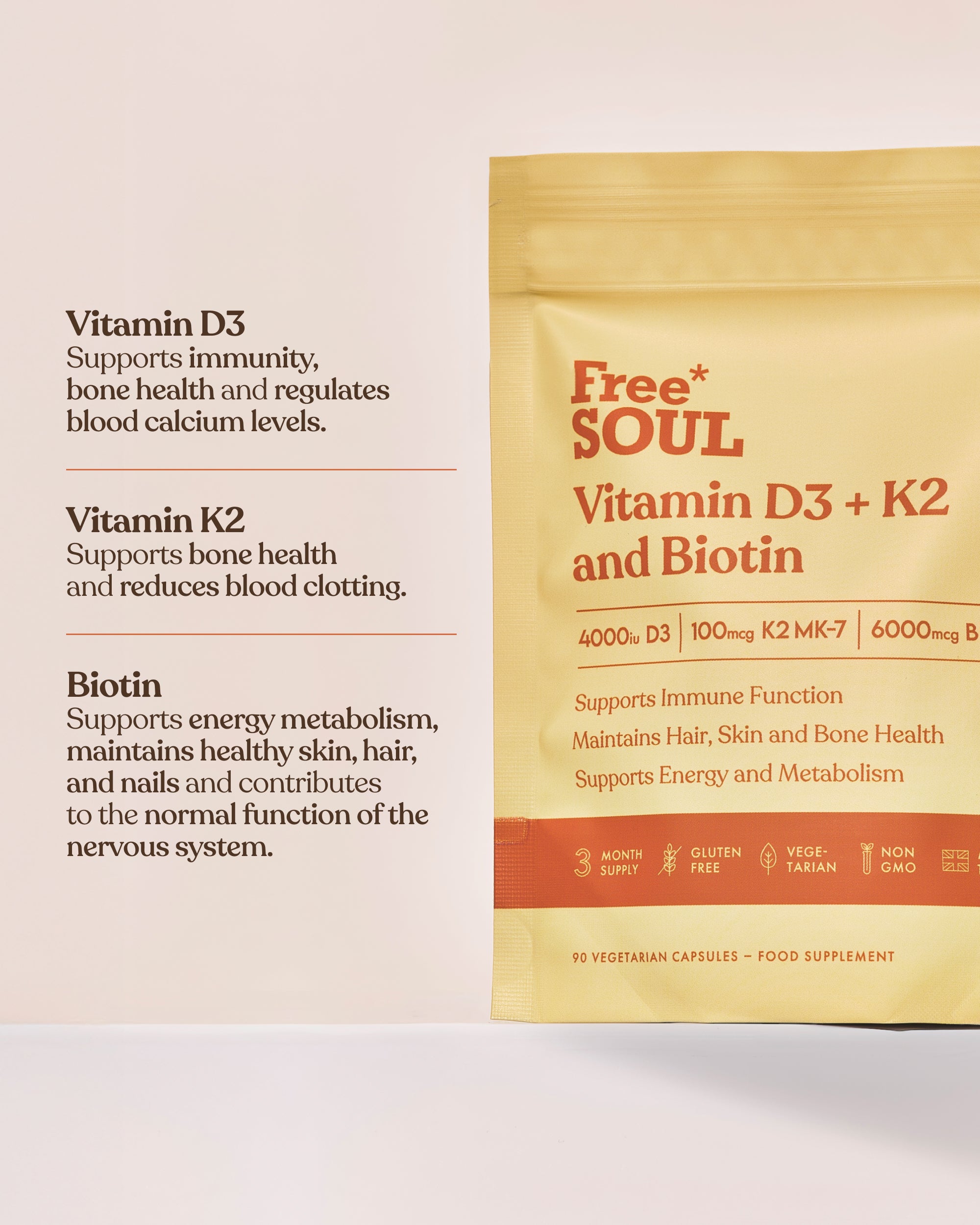 Vitamin D3 + K2 and Biotin