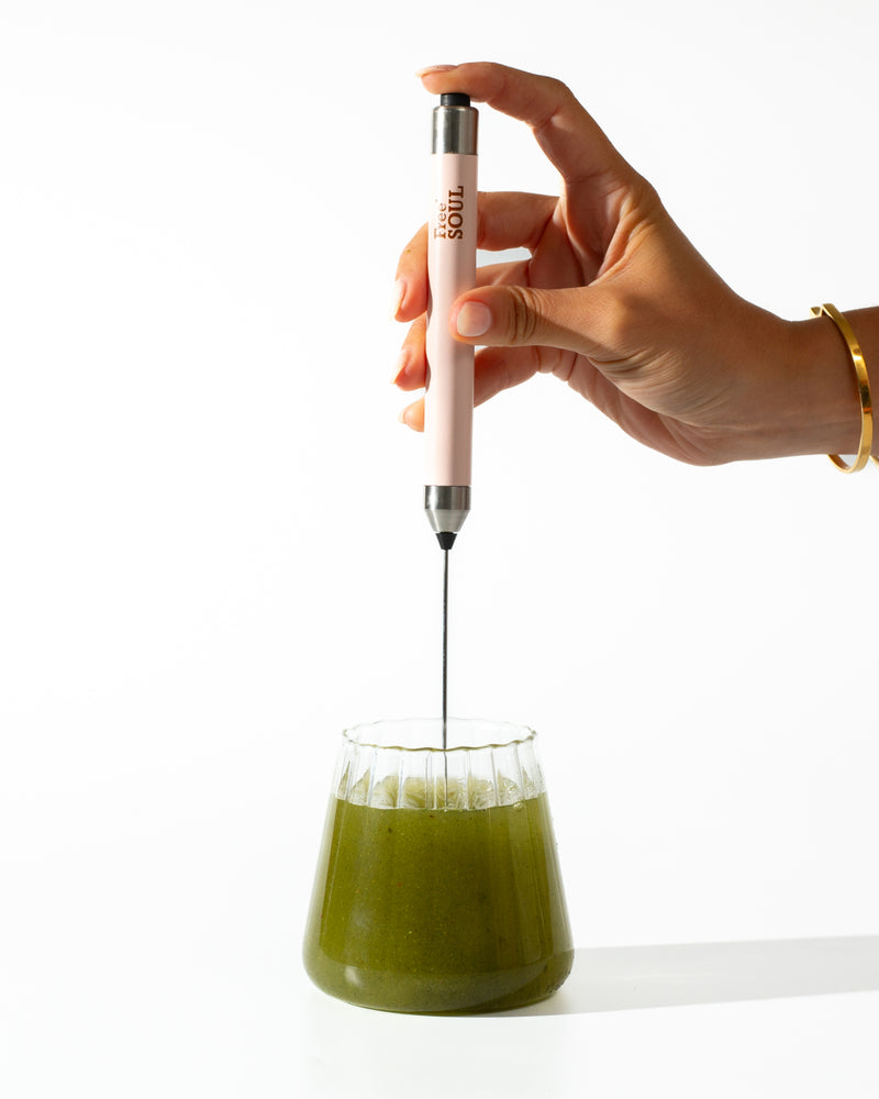 Immerse the Mini Whisk in the liquid and press the power button.