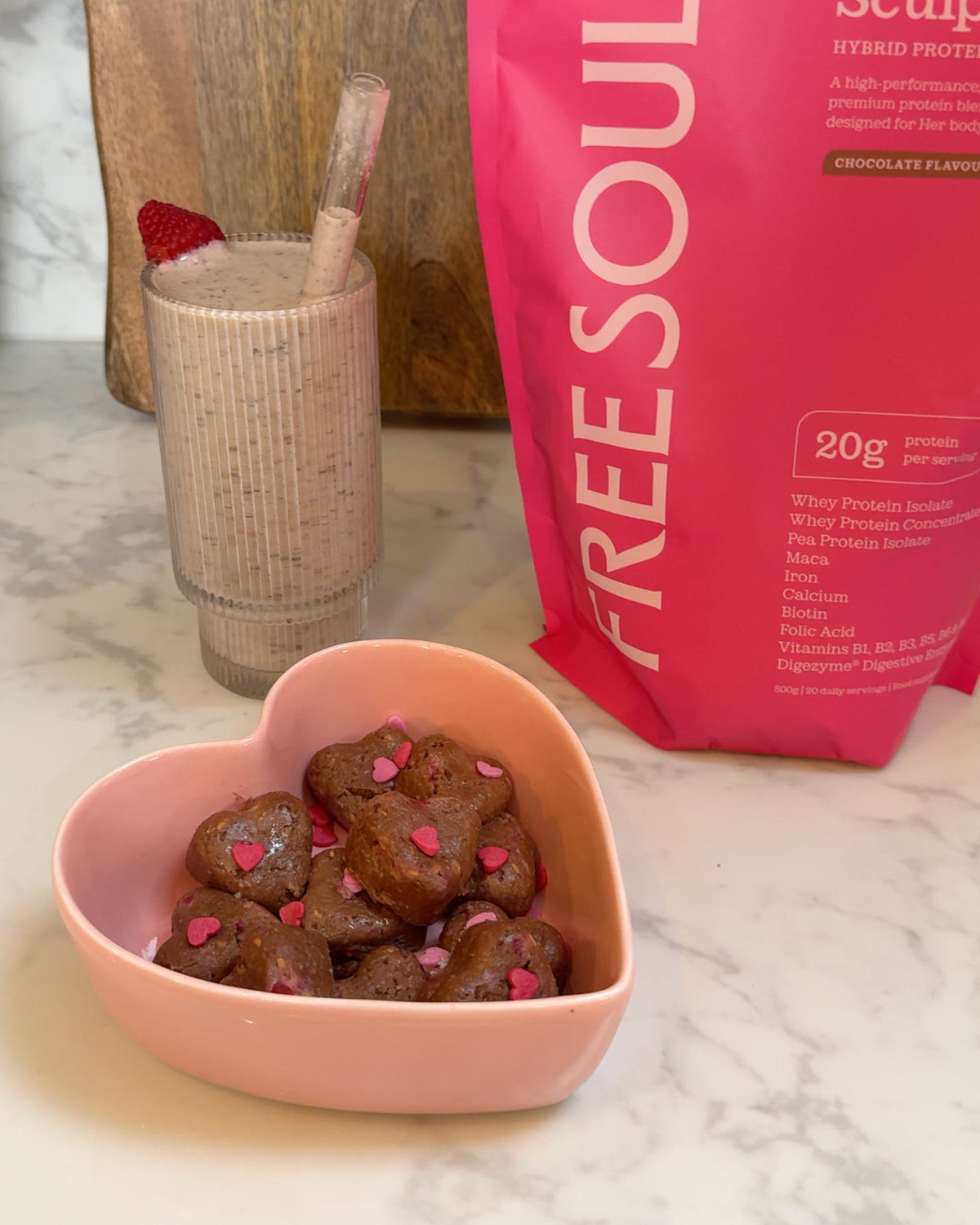 Chocolate Raspberry Protein Hearts