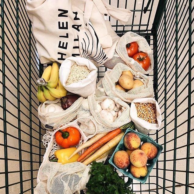 Shopping trolley full of vegetables 