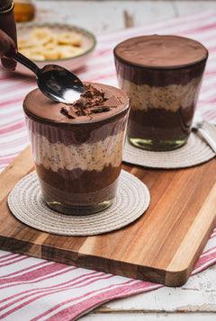 Chocolate & Vanilla Protein Overnight Oats