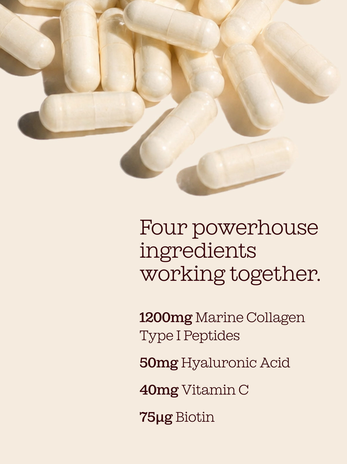Marine Collagen Capsules with Hyaluronic Acid, Vitamin C & Biotin