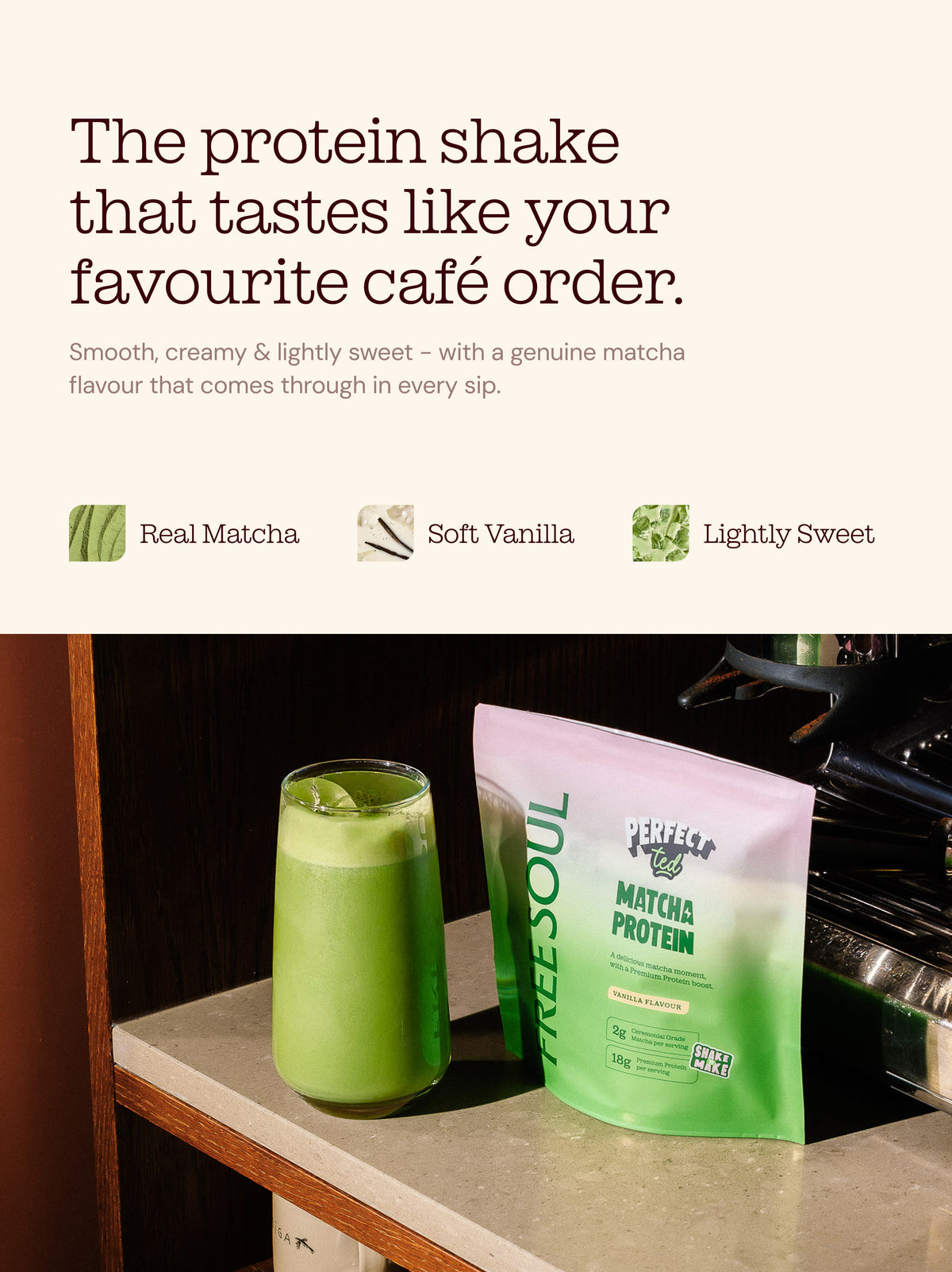 Free Soul x PerfectTed Matcha Protein Powder