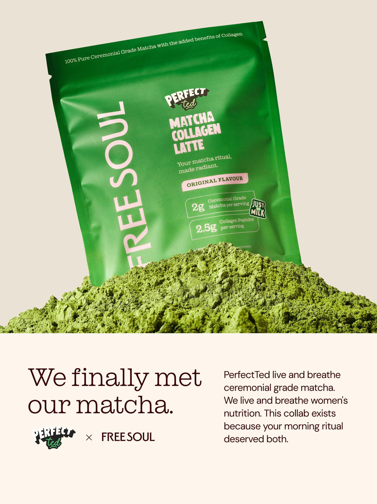 Free Soul x PerfectTed Matcha Collagen Powder