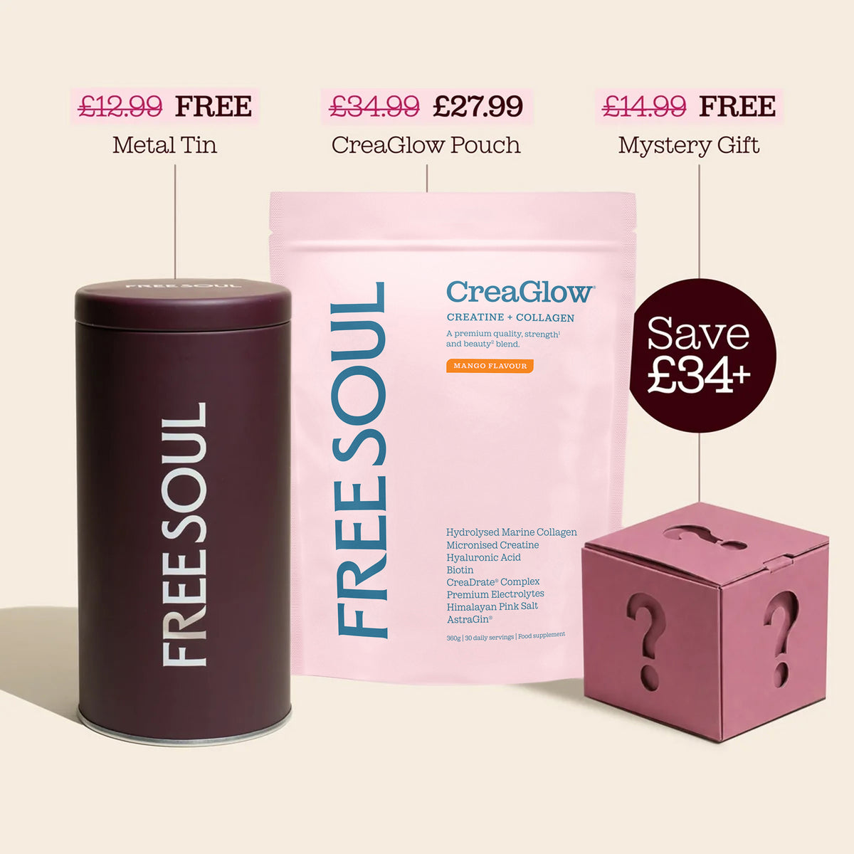 CreaGlow: Collagen + Creatine Powder