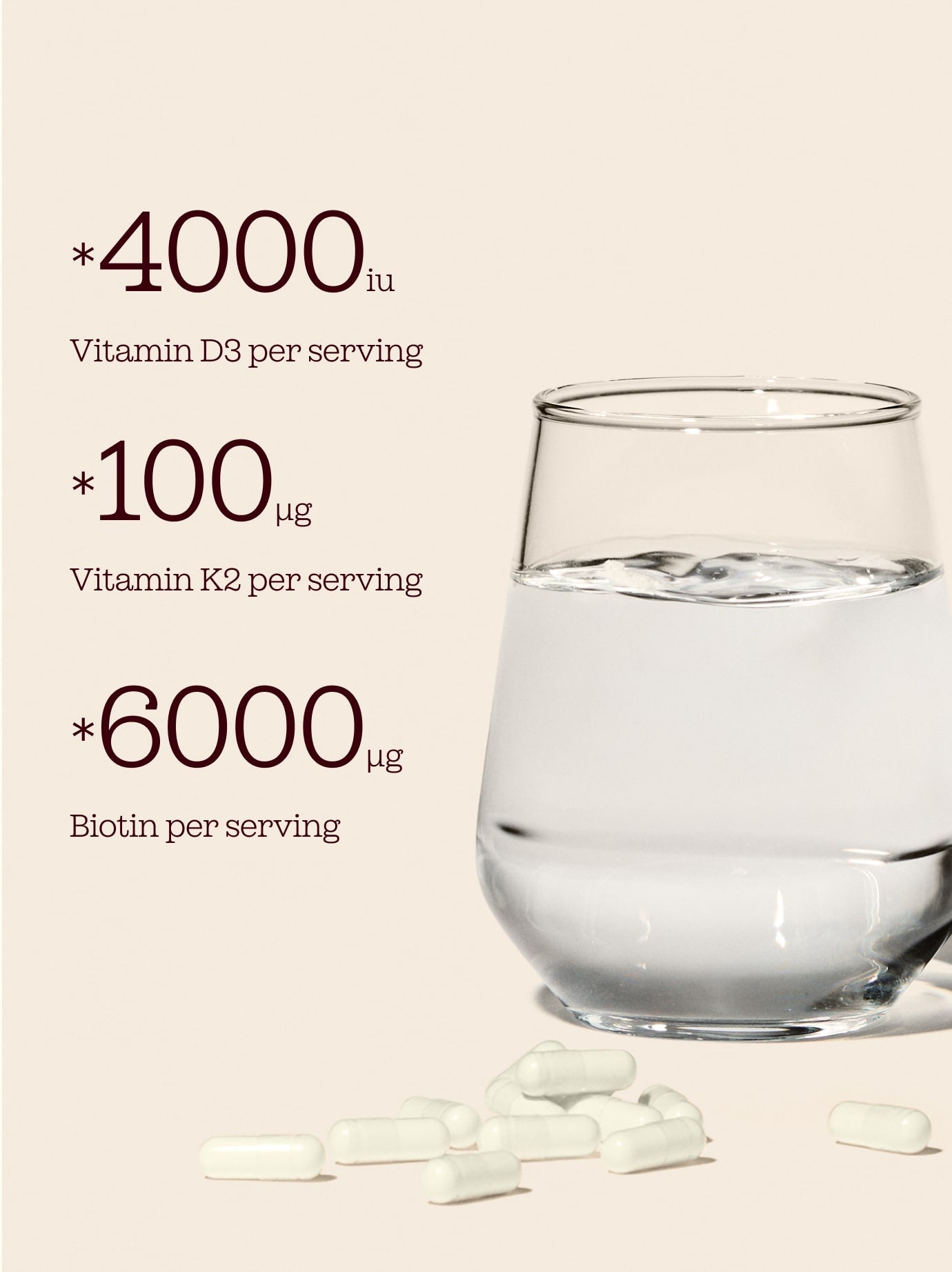 Vitamin D3 + K2 and Biotin