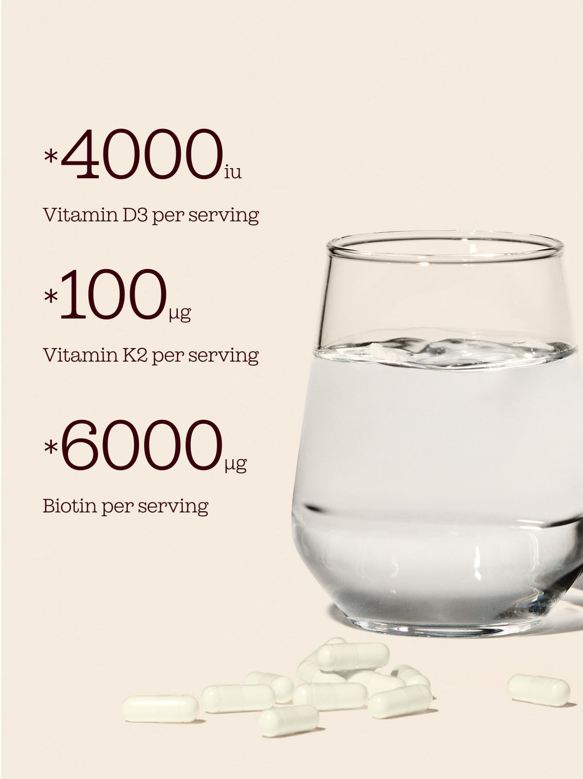 Vitamin D3 + K2 and Biotin
