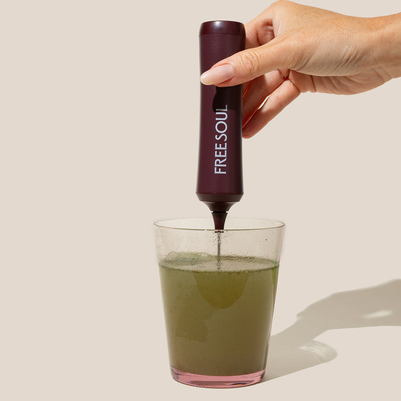 Immerse the Mini Whisk in the liquid and press the power button.